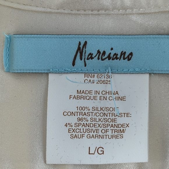 Marciano by Guess Woman's Long Sleeve cream Silk Blouse - Picture 3 of 12